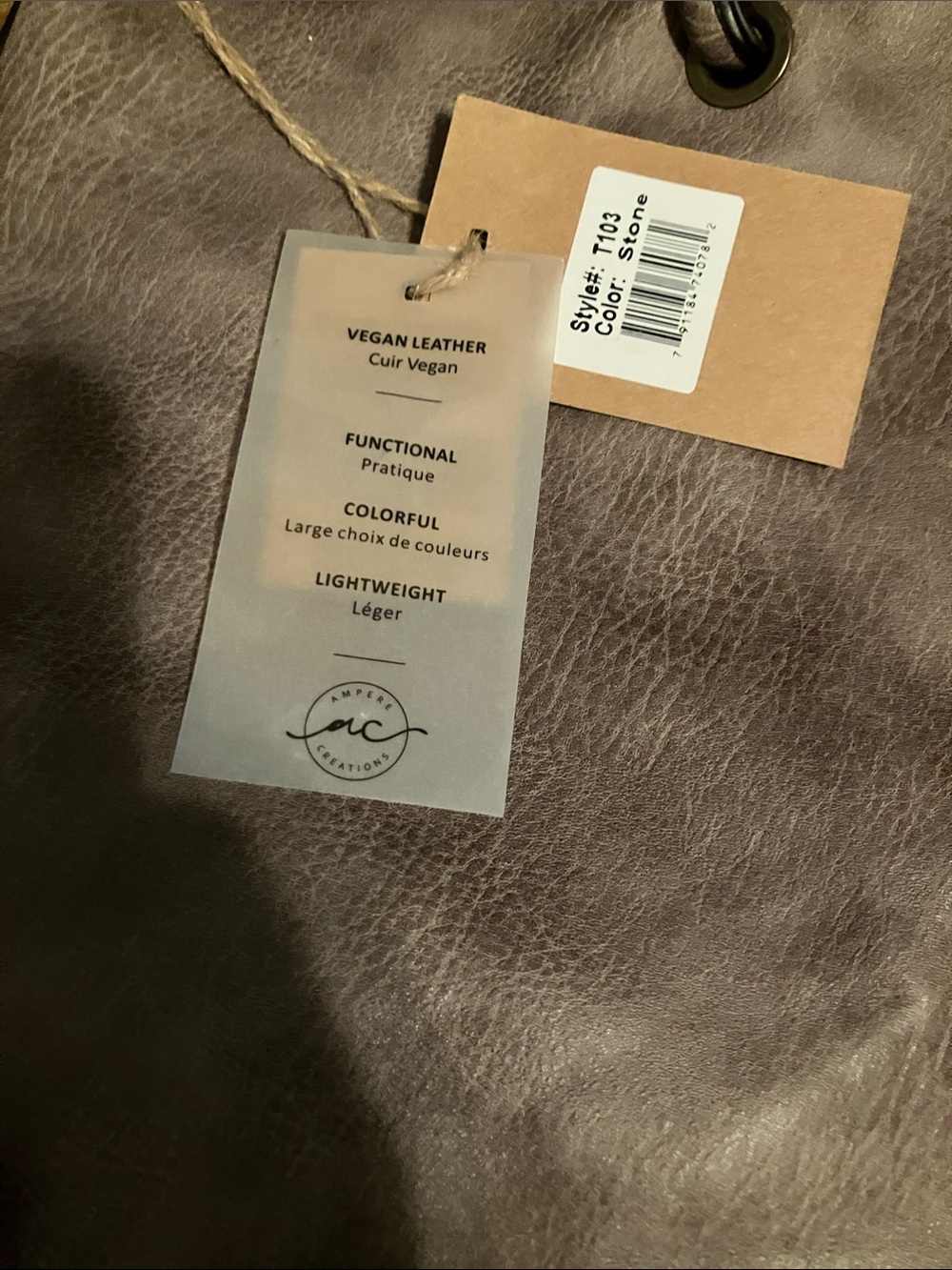New with tags Vegan Leather Purse in Stone Color